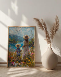 French Countryside Wall Decor, Mother Child Print - Gift for Mom