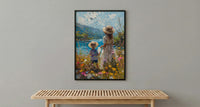 French Countryside Wall Decor, Mother Child Print - Gift for Mom