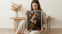 Sleeping Kitten Nursery Wall Art, Spring Tulip Print - Playroom Decor