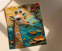Baby Giraffe Nursery Wall Decor, Peach Sunrise Spring Print - Kids Room Decor