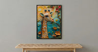 Baby Giraffe Nursery Wall Decor, Peach Sunrise Spring Print - Kids Room Decor