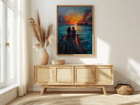 Maldives Ocean Wall Decor, Tropical Sunset Print - Master Bedroom Art