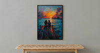Maldives Ocean Wall Decor, Tropical Sunset Print - Master Bedroom Art