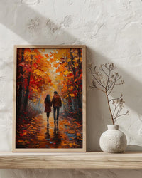 Autumn Forest Walk Poster, Fall Foliage Decor - Master Bedroom Art
