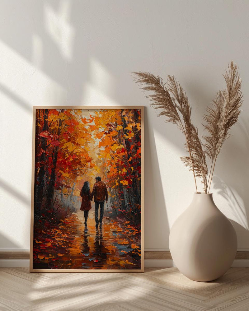 Autumn Forest Walk Poster, Fall Foliage Decor - Master Bedroom Art