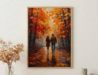 Autumn Forest Walk Poster, Fall Foliage Decor - Master Bedroom Art
