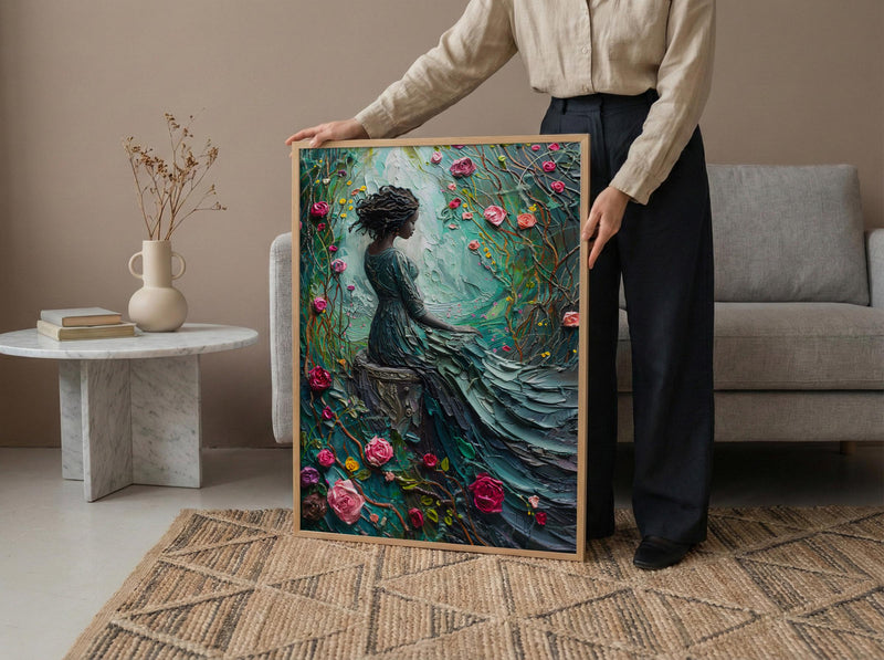 The Empress Tarot Art Print, Spring Wild Rose Decor - Witchy Room Decor
