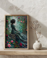 The Empress Tarot Art Print, Spring Wild Rose Decor - Witchy Room Decor
