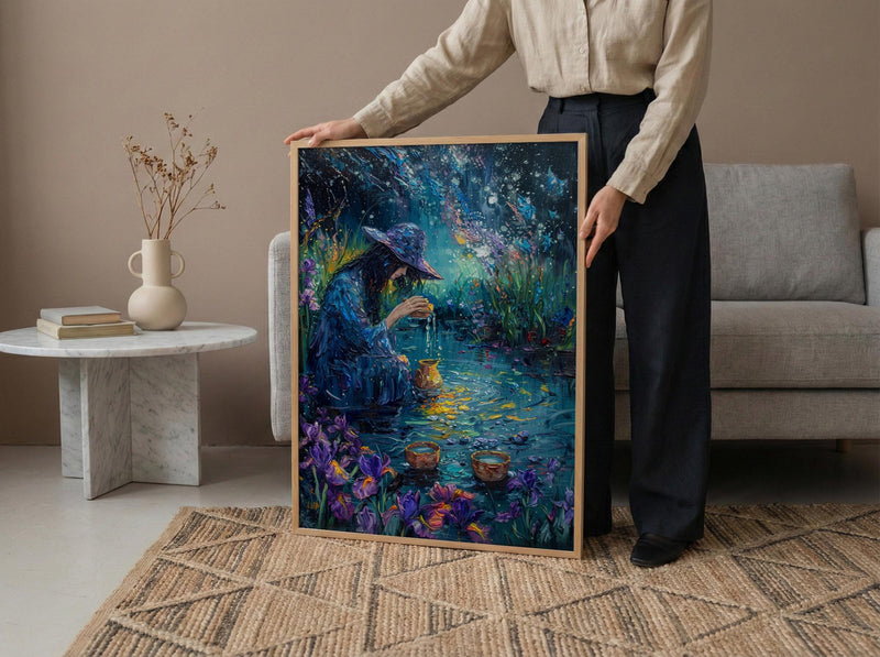 The Star Tarot Poster, Purple Iris Spring Wall Art - Spiritual Gift