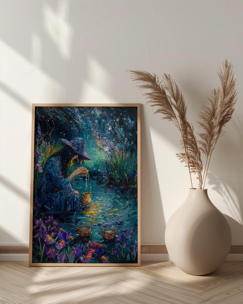 The Star Tarot Poster, Purple Iris Spring Wall Art - Spiritual Gift