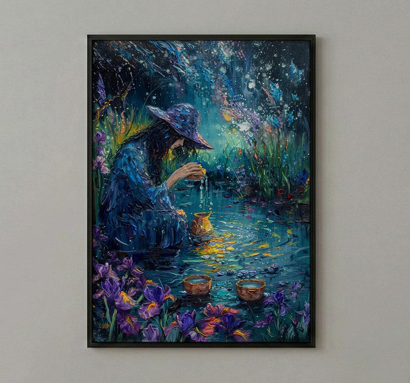 The Star Tarot Poster, Purple Iris Spring Wall Art - Spiritual Gift