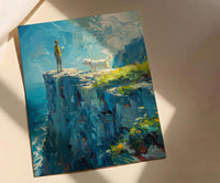 The Fool Tarot Wall Decor, White Rose Spring Print - Thick Oil Painting Style