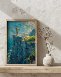 The Fool Tarot Wall Decor, White Rose Spring Print - Thick Oil Painting Style