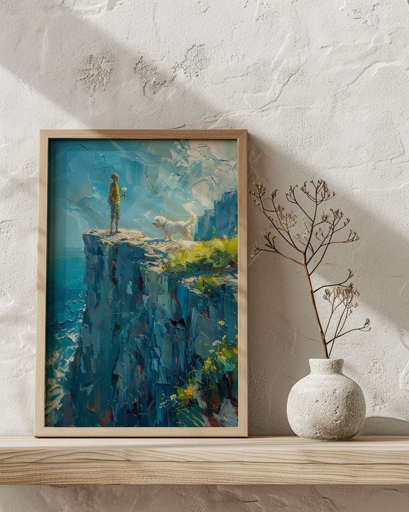 The Fool Tarot Wall Decor, White Rose Spring Print - Thick Oil Painting Style