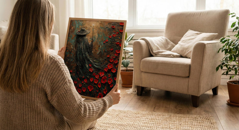 The Magician Tarot Art Print, Red Poppy Spring Decor - Witchy Room Decor