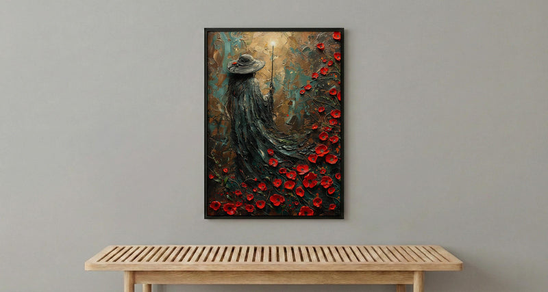 The Magician Tarot Art Print, Red Poppy Spring Decor - Witchy Room Decor