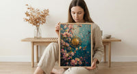 Wheel of Fortune Tarot Poster, Spring Magic Sky Art - Entryway Decor
