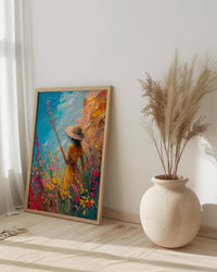 Page of Wands Tarot Art Print, Magic Desert Spring - Witchy Room Decor