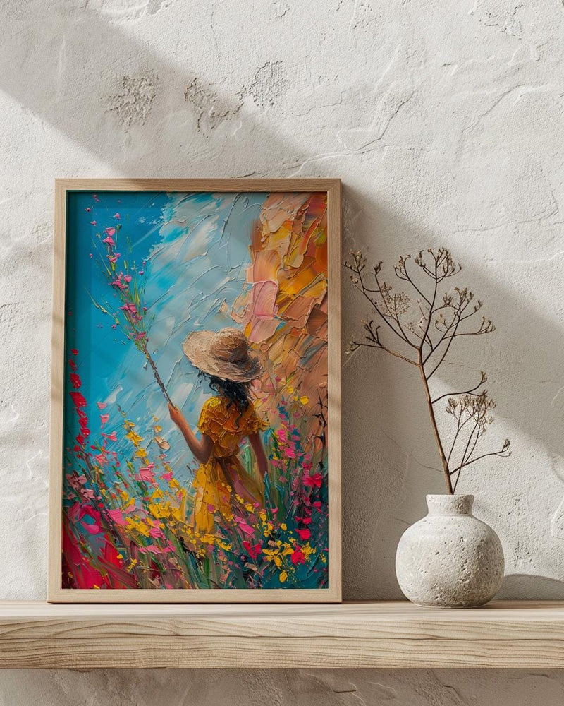 Page of Wands Tarot Art Print, Magic Desert Spring - Witchy Room Decor