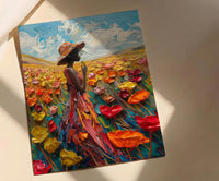 Page of Pentacles Wall Art, Spring Tarot Floral Decor - Housewarming Gift