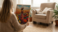 Page of Pentacles Wall Art, Spring Tarot Floral Decor - Housewarming Gift