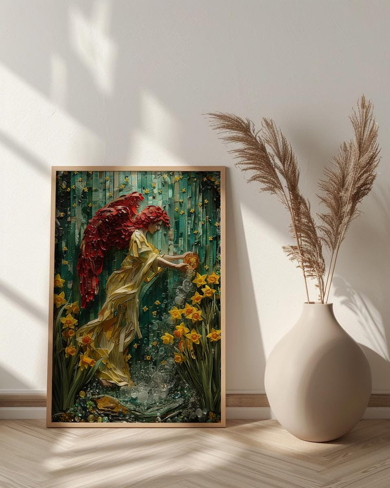 Temperance Tarot Wall Decor, Yellow Daffodil Spring - Living Room Decor