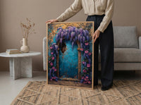 Three of Pentacles Art Print, Purple Wisteria Decor - Witchy Room Decor