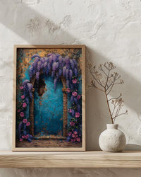 Three of Pentacles Art Print, Purple Wisteria Decor - Witchy Room Decor