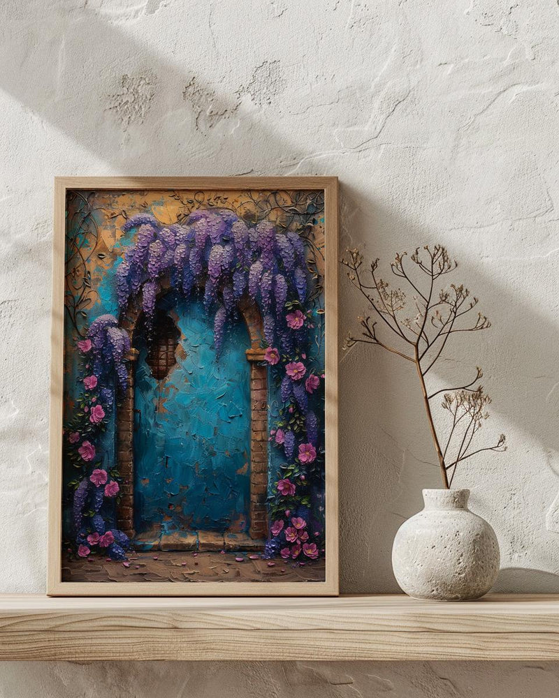 Three of Pentacles Art Print, Purple Wisteria Decor - Witchy Room Decor