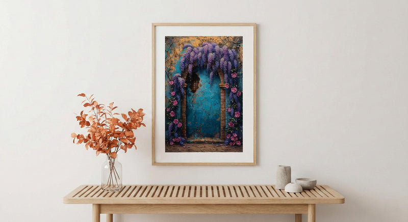 Three of Pentacles Art Print, Purple Wisteria Decor - Witchy Room Decor