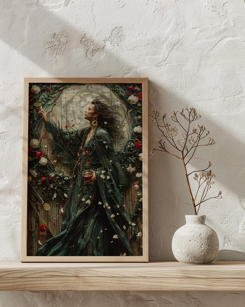 The Magician Tarot Wall Art, Cherry Blossom Decor - Housewarming Gift