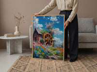 Wheel of Fortune Tarot Poster, Spring Magic Sky Art Print - Entryway Decor