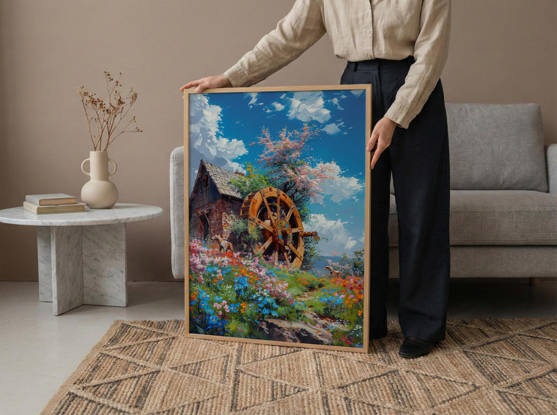 Wheel of Fortune Tarot Poster, Spring Magic Sky Art Print - Entryway Decor