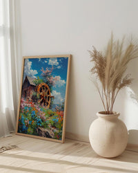 Wheel of Fortune Tarot Poster, Spring Magic Sky Art Print - Entryway Decor