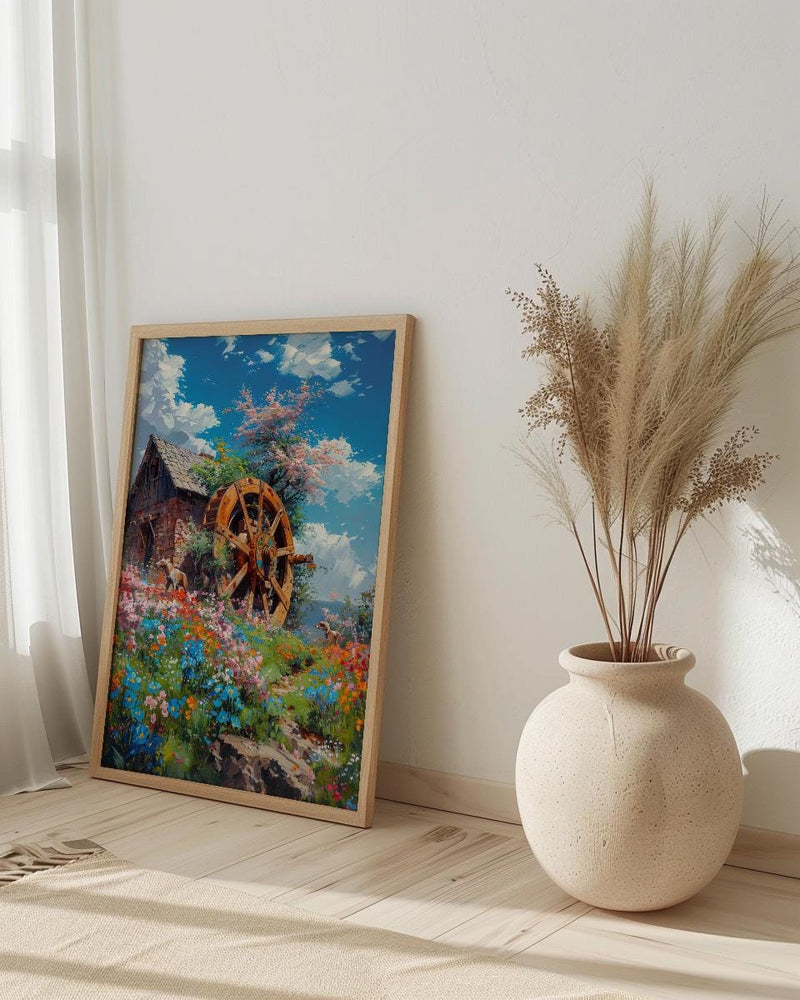 Wheel of Fortune Tarot Poster, Spring Magic Sky Art Print - Entryway Decor