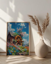 Wheel of Fortune Tarot Poster, Spring Magic Sky Art Print - Entryway Decor