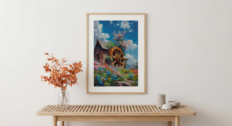 Wheel of Fortune Tarot Poster, Spring Magic Sky Art Print - Entryway Decor