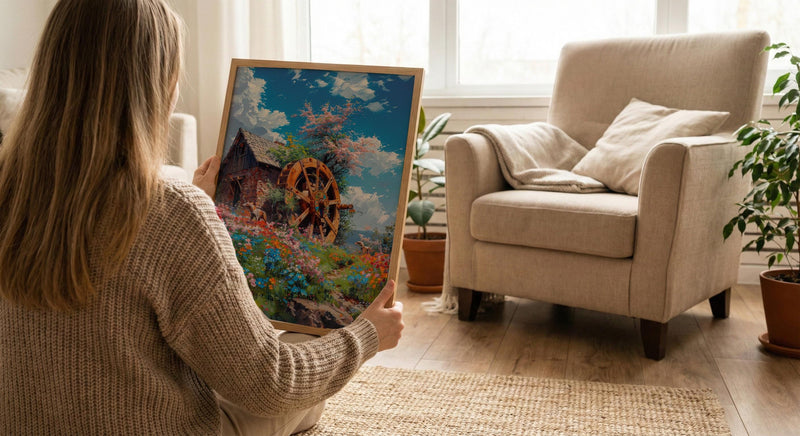 Wheel of Fortune Tarot Poster, Spring Magic Sky Art Print - Entryway Decor