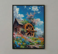 Wheel of Fortune Tarot Poster, Spring Magic Sky Art Print - Entryway Decor