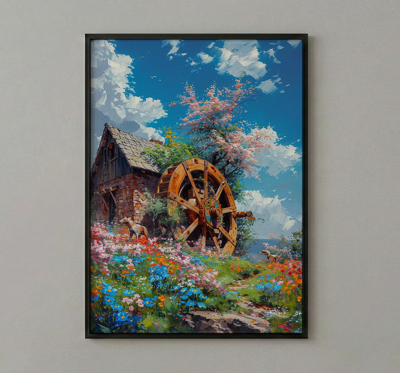 Wheel of Fortune Tarot Poster, Spring Magic Sky Art Print - Entryway Decor