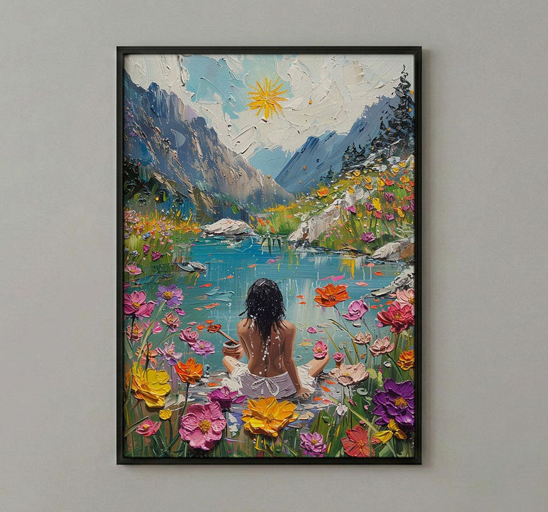 The Star Tarot Wall Art, Spring Wildflower Meadow - Housewarming Gift