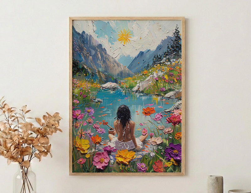 The Star Tarot Wall Art, Spring Wildflower Meadow - Housewarming Gift