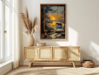 Impasto Safari Window Wall Art - Elephant Print