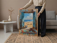 Textured Morocco Desert Window Wall Art - Sahara Art Print