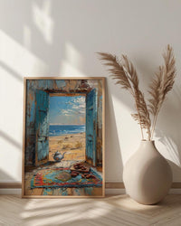 Textured Morocco Desert Window Wall Art - Sahara Art Print
