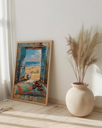 Textured Morocco Desert Window Wall Art - Sahara Art Print