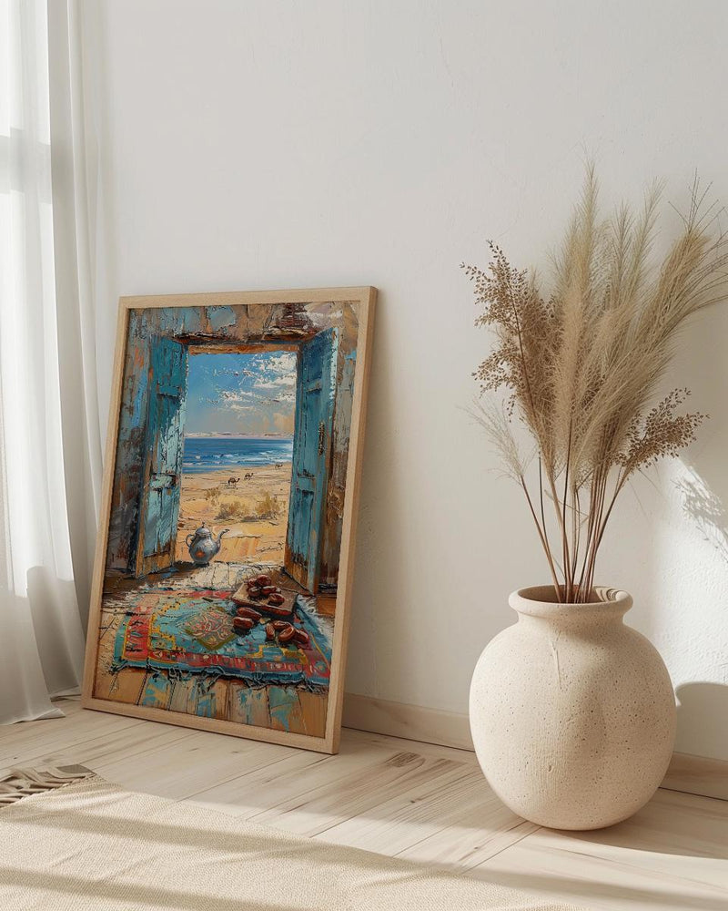 Textured Morocco Desert Window Wall Art - Sahara Art Print