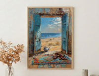 Textured Morocco Desert Window Wall Art - Sahara Art Print