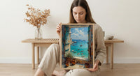 Impasto Zanzibar Ocean Window Wall Art - Tropical Art Print