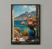 Textured Cape Town Window Wall Art - Table Mountain Print